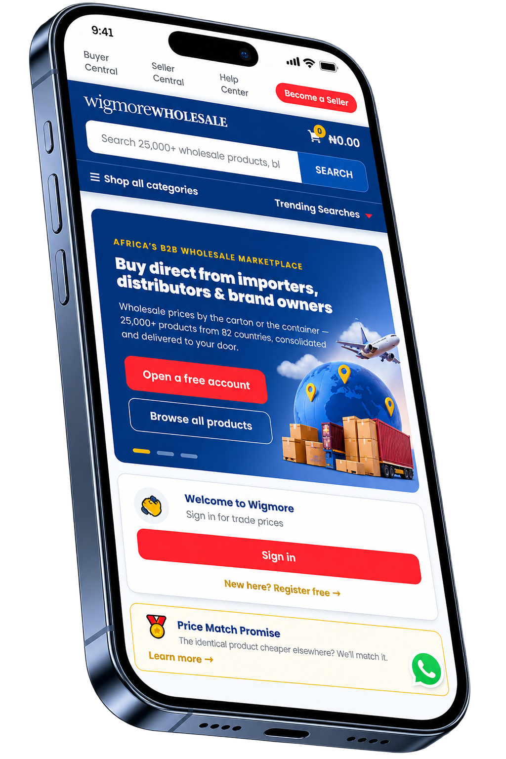 Wigmore Wholesale Mobile App Preview