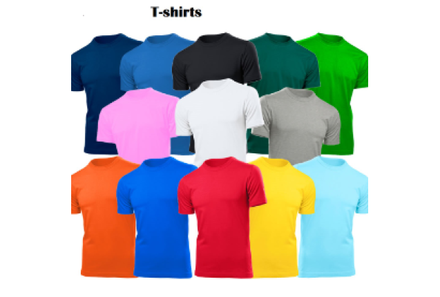 T-Shirts (Same Price for all Color & size) Size: Small , Med, Large x 200