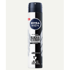 Nivea Men Spray Invisible Black and White Male 200ml (6x2)-82242- per carto