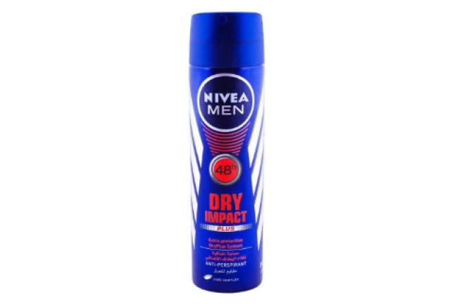 Nivea Men Spray Dry Impact Plus 150ml (6 X 5)- 81602 -per carton