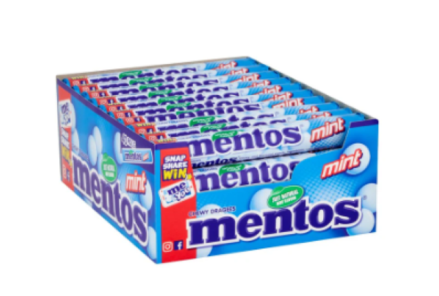 Mentos Chewy dragee 21.6g Stick 8p Peppermint per case x 12