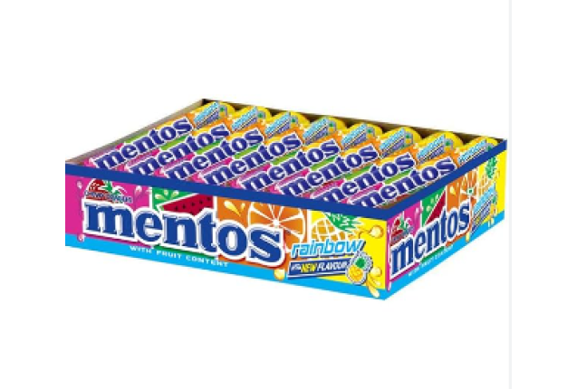 Mentos Chewy dragee 37.8g Stick 14p Rainbow per case x 8