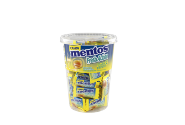 Mentos Fresh Action Candy 3.4g 88p Lemon Ginger Cup Cup per case x 18