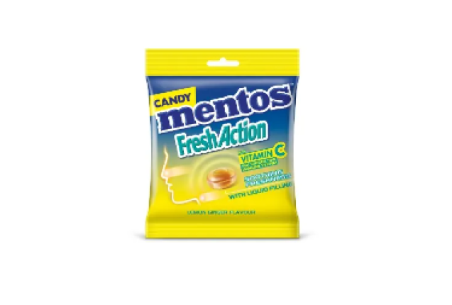 Mentos Fresh Action Candy 3.4g 30p Lemon Ginger Pouch per case x 36