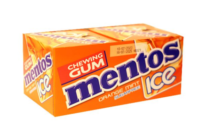 Mentos Ice Gum Orangemint 1.45g per case x 16