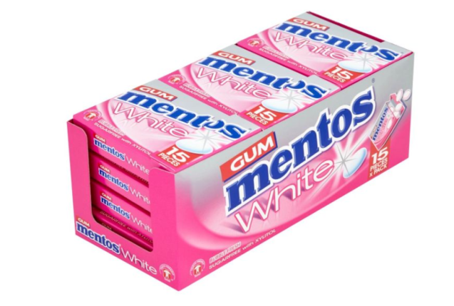 Mentos White Gum 1.45g x 9pcs  Blister- Bubble fresh per case x 16