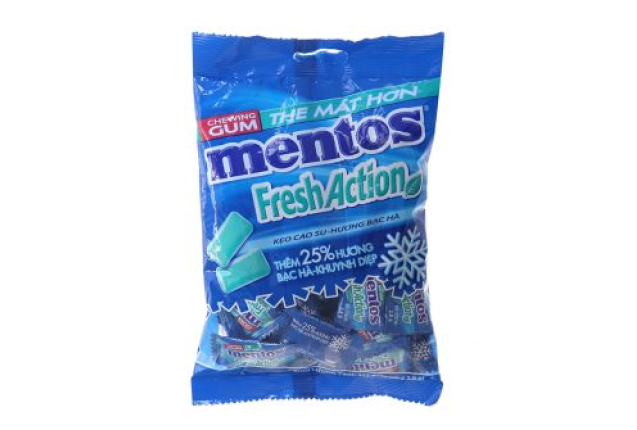 Mentos Fresh Action Gum 1.1g x 2 x 50pcs Pouch  per case x 24