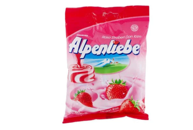 Alpenliebe 3.4g x 35p Strawberry Pouch candy - per case x 36