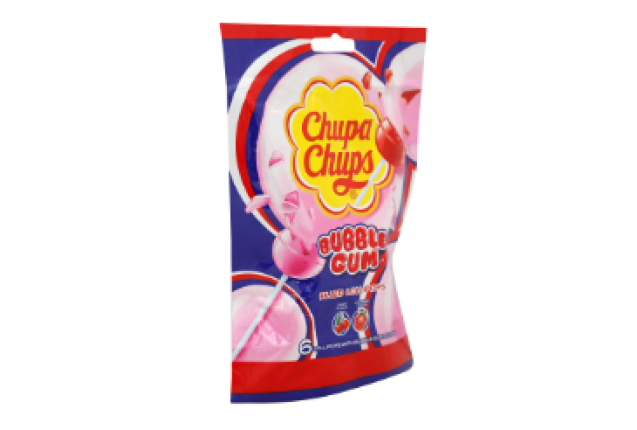 Chupa Chups Gum filled lollipop - Cola &  Strawberry flavour bag (11g X 25P X 12 Bags)per case x 12