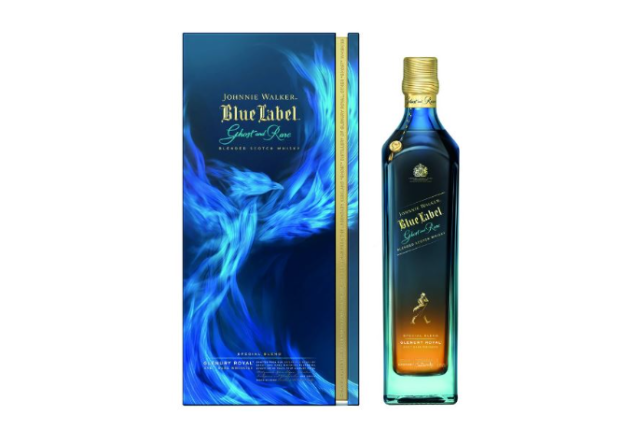 Johnnie Walker Blue Label Ghost and Rare Batch III Glenury Royal 43.8° 1L + GBX x 3 bottles