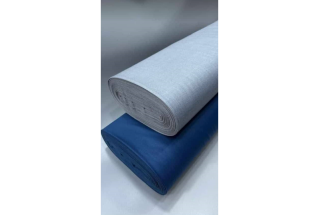 Fabric. Senator Materia (Light Grey & Dark Blue ) -per roll x 55