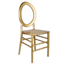 Eleganza Chivalry Oval Glass Fiber Chair - Gold and Silver