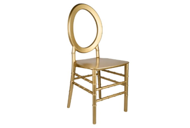 Eleganza Chivalry Oval Glass Fiber Chair - Gold and Silver