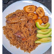 Jollof Rice with Avocado pear- per Portion