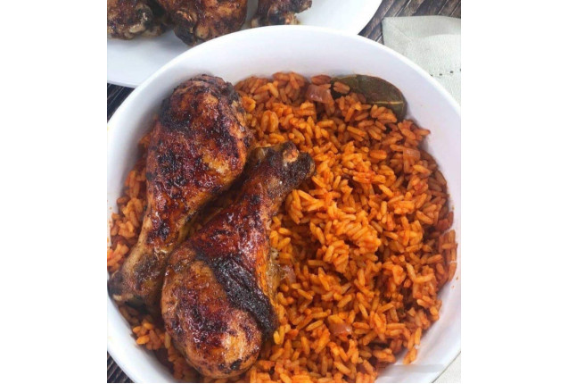 Jollof Rice with Barbecue Chicken- per Portion