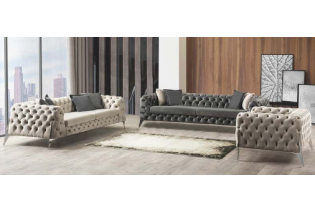 CHESTER 08 LIVING ROOM SET - 2 Three-Seat Sofas + 2 Armchair