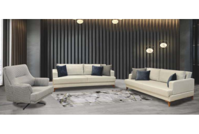 DELUX 01 SOFA SET - 2 Three-seater sofa + 1 armchair