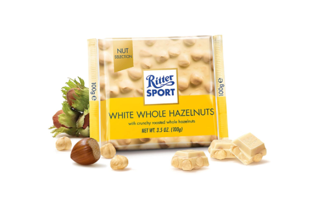 Ritter Sport White Whole Hazelnut 100G x 10