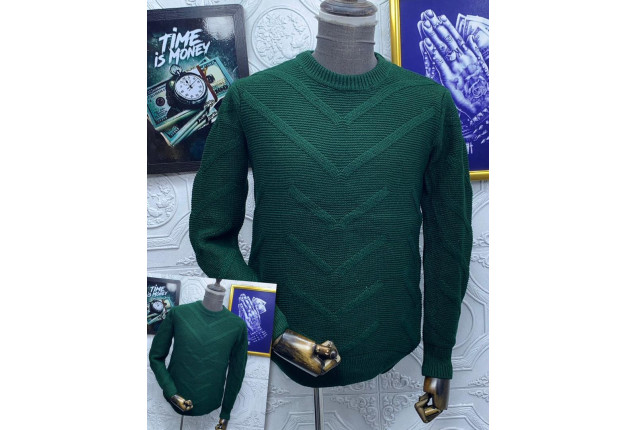 Green Cable-Knit Sweater