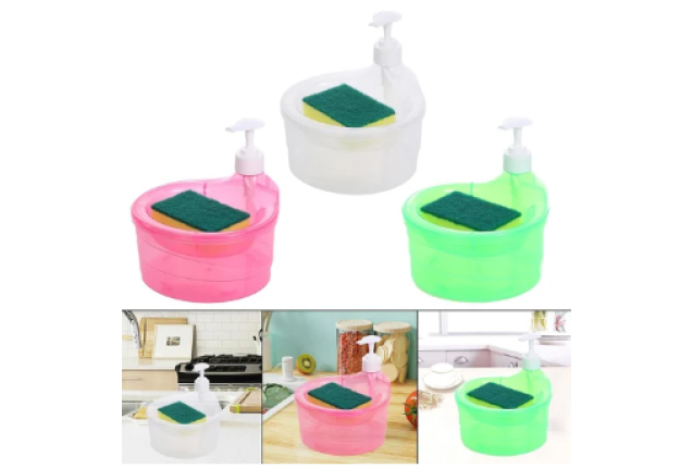 Soap Dispenser with Sponge Scrubber