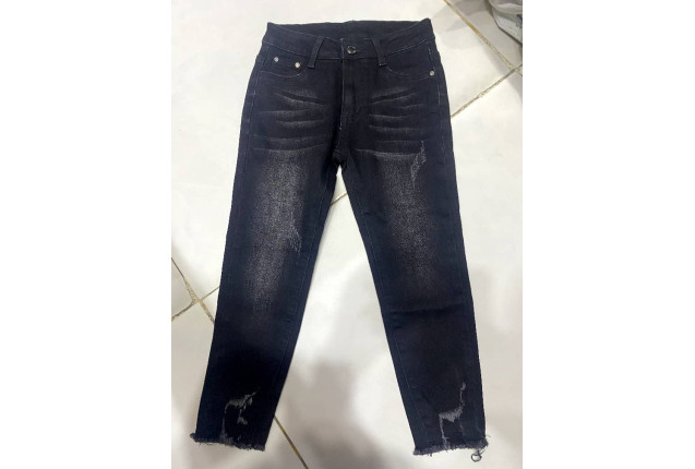 Kids Black Distressed Jeans