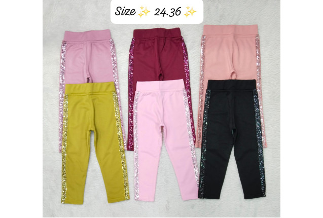 Sequined Side-stripe Pants for Girls