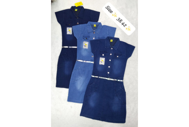 Stylish Denim Dresses for Girls. -price/dozen x 10