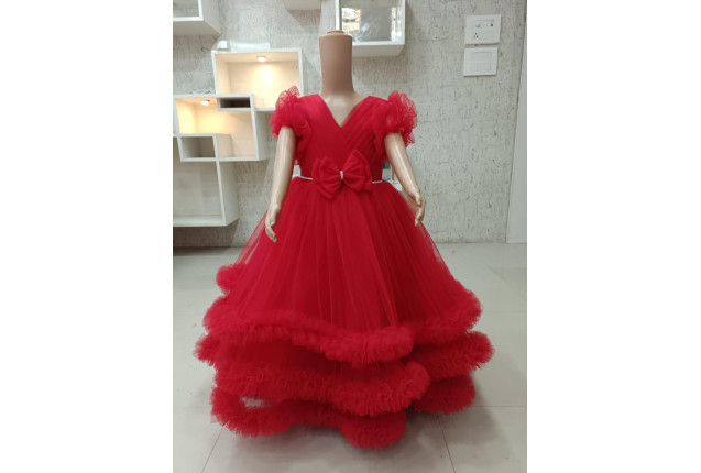 Adorable Red Tulle Dress for Girls. -price/dozen x 10