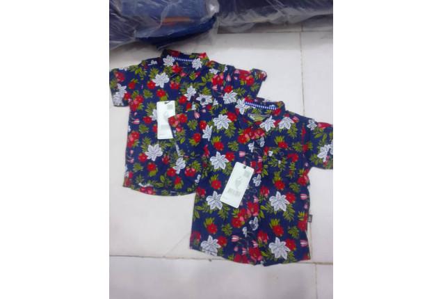 Vibrant Floral Kids' Shirts. -price/dozen x 10