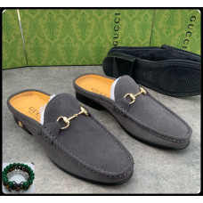 Dark Gray Gucci Loafers