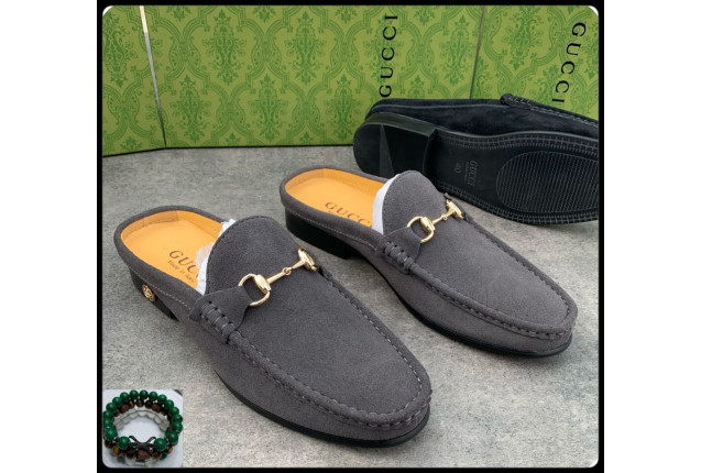 Dark Gray Gucci Loafers