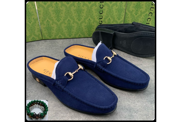 Blue Gucci Loafers