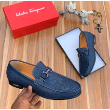 Navy Blue Ferragamo loafer