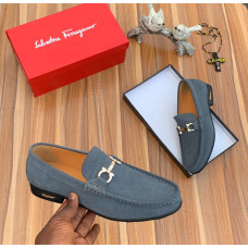 Gray Ferragamo loafer