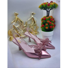 Metallic Pink High-heeled Pumps