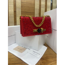 Glittery Champagne-colored clutch-red