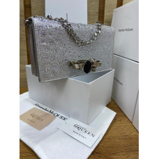 Glittery Champagne-colored clutch-silver