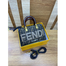 Fendi Roma handbag -dark brown with blac