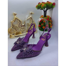 purple high-heeled shoes