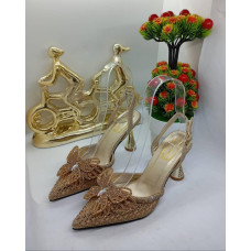 Gold-tone High-heeled Shoes