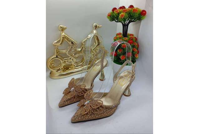 Gold-tone High-heeled Shoes