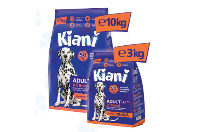 Kiani Adult All Breed (+1 year) - Bacon Flavored 10KG