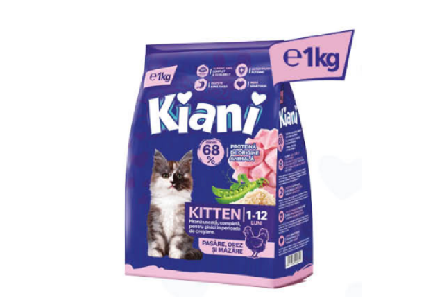 Kiani  Kitten (1-12 months)- poultry, rice and peas - 1KG