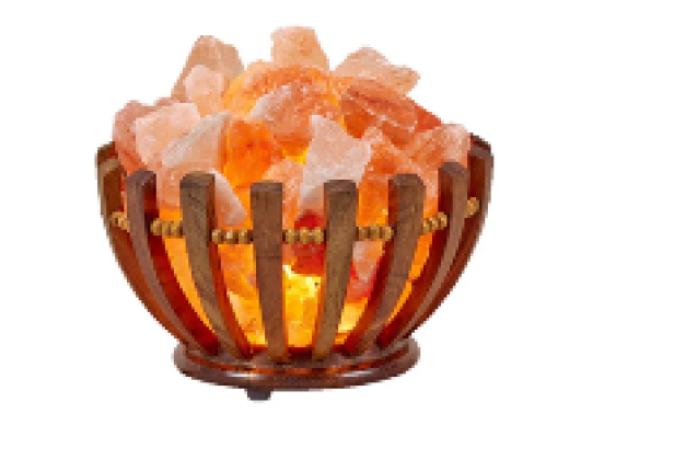 Wooden Basket salt lamps Size 6"