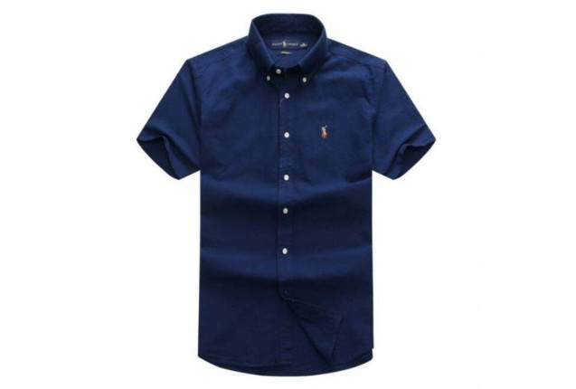 Ralph navy blue short-sleeve button-up shirt