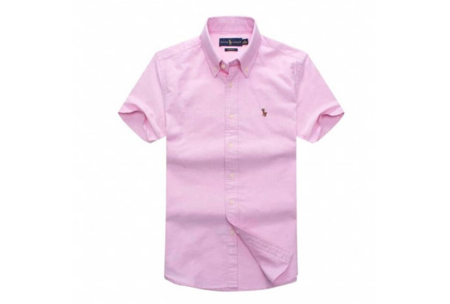 Ralph light pink short-sleeved button-up shirt