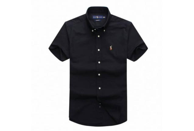 Ralph black short-sleeve button-up shirt