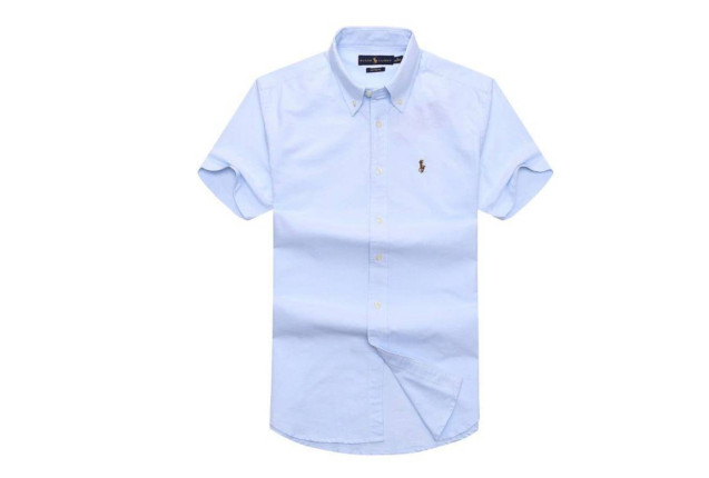 #Ralph light blue short-sleeved button-up shirt