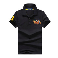 Classic Black Polo Shirt with Embroidered Design