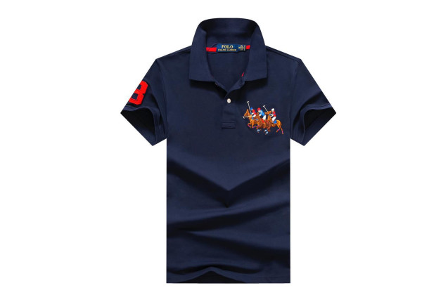 Classic Black Polo Shirt with Embroidered Design #blue